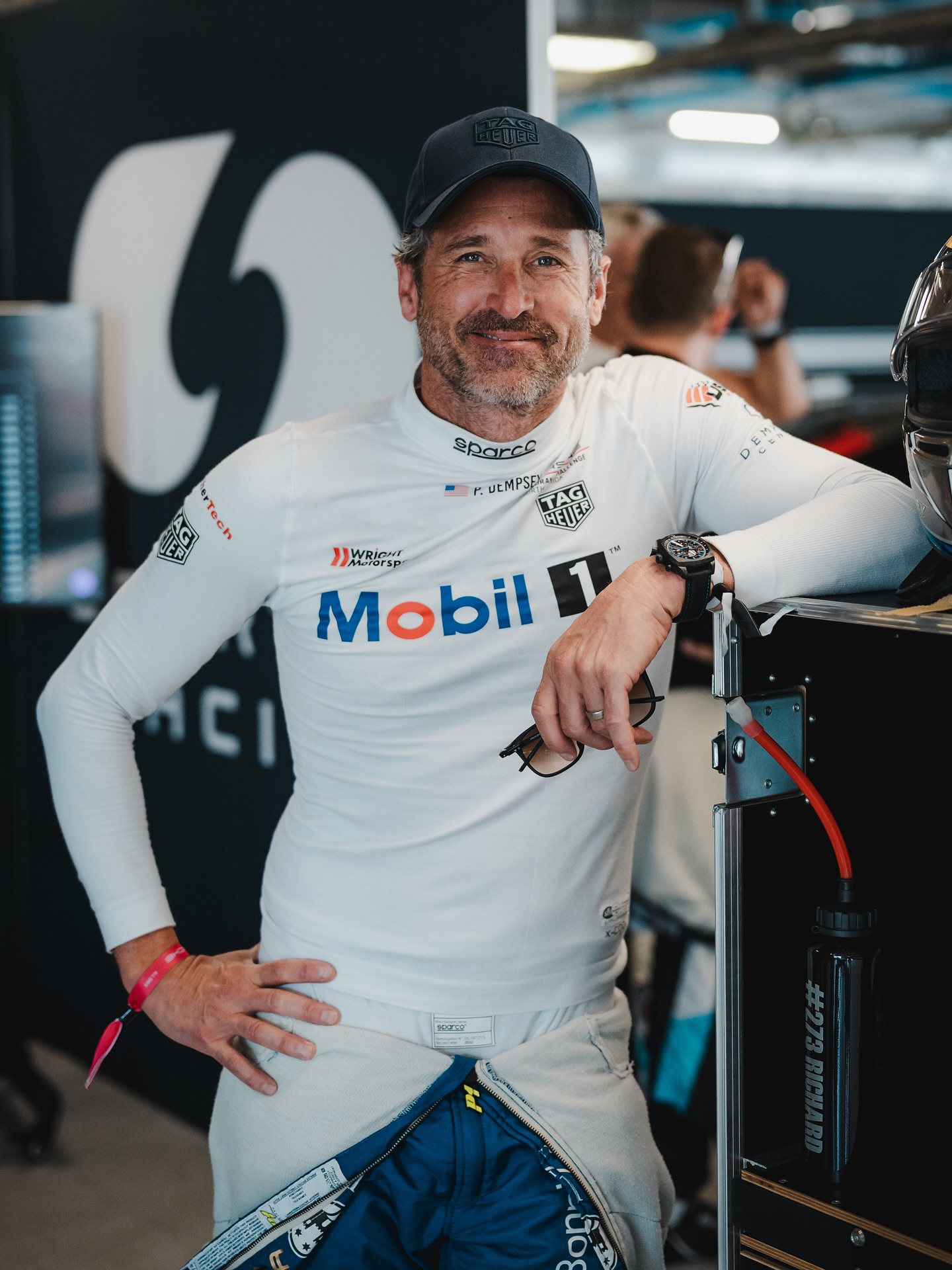 Instagram post by @sportec_ag for TAG Heuer. Caption reads: Patrick Dempsey x SPORTEC

Once again, Monza set....