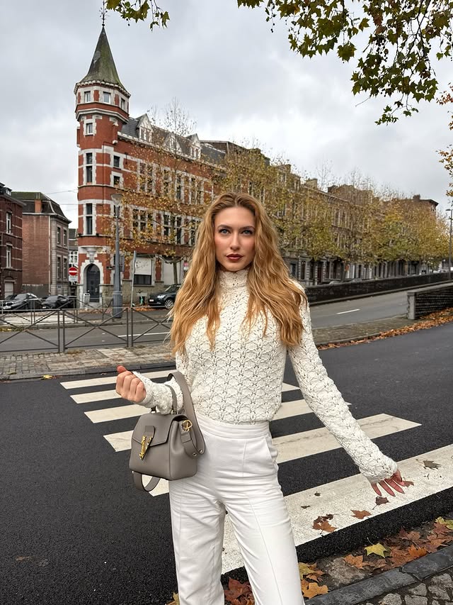 Instagram post by an influencer for Fendi. Caption reads: [...] @zara Trousers #zara Sneakers @fendi flow....