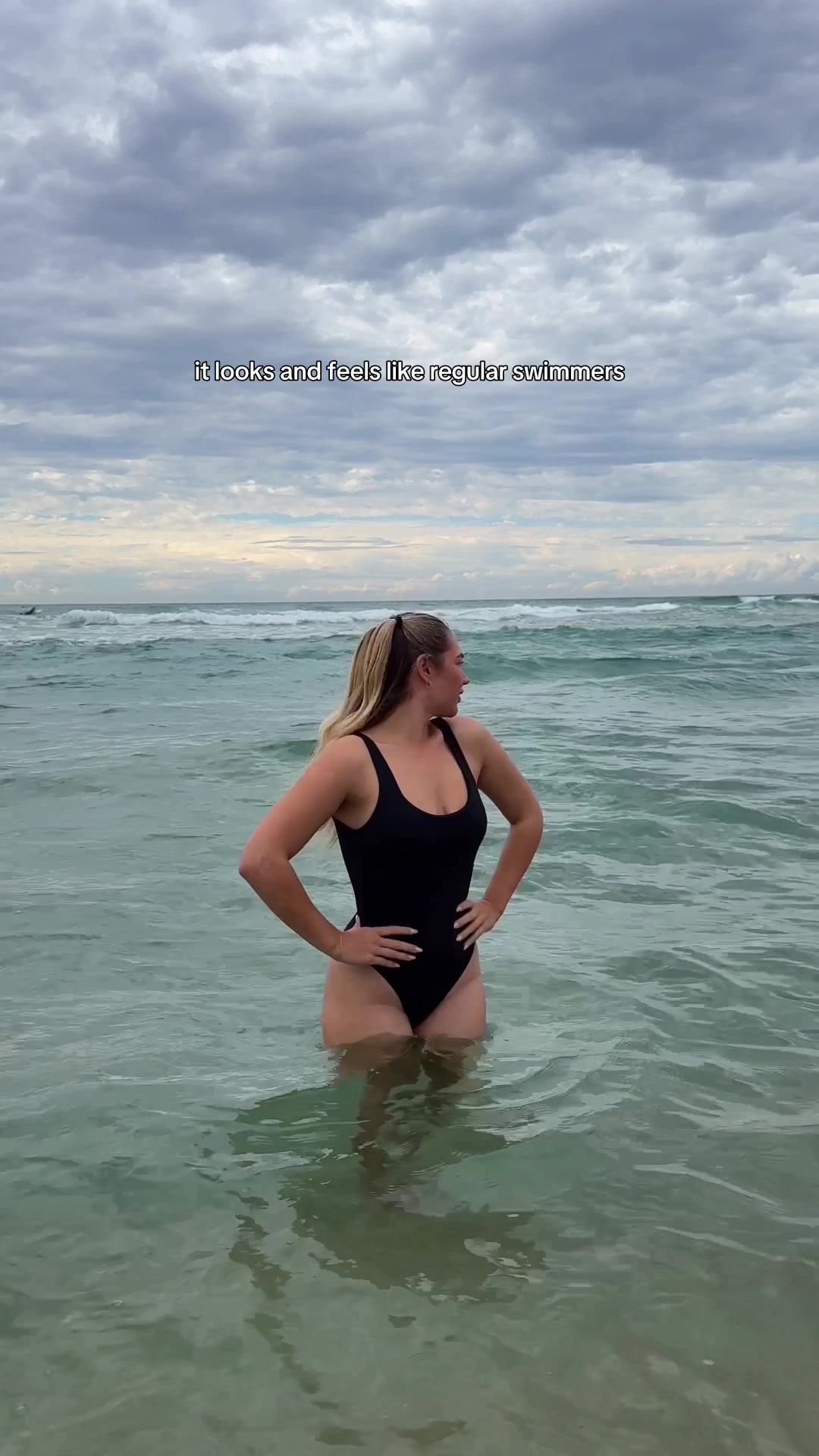 TikTok post by @itsrosieandharry for Modibodi. Caption reads: I missed a pool party at 14 because of my period....