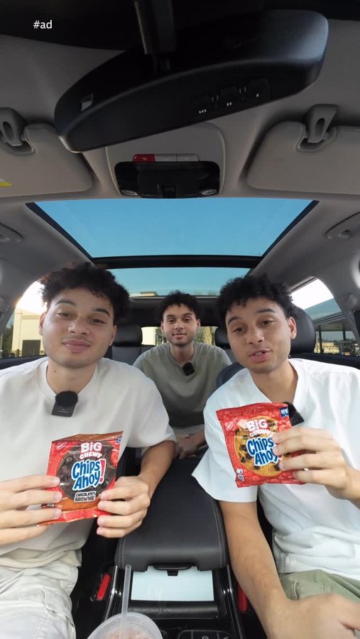 Instagram post by @dripletsofficial for Chips Ahoy!. Caption reads: #AD Trying the new CHIPS AHOY! Big Chewy Cookie....