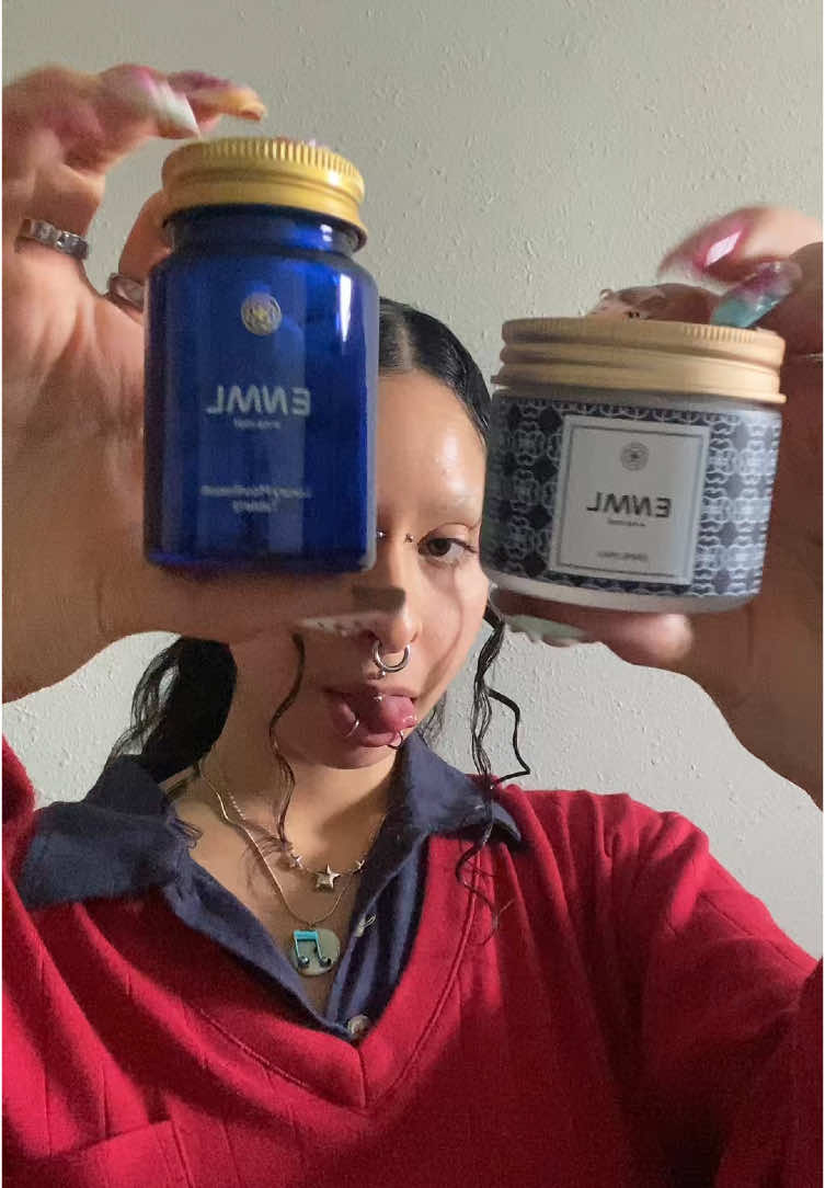 TikTok post by @bblah.blah.blahhh for ENML Toothpaste Tabs. Caption reads: trying some products from @ENML Toothpaste Tabs....