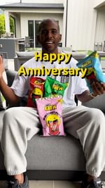 Instagram post by @cp3 for Gopuff. Caption reads: Happy 1️⃣ year anni to us! 🎂 THANK YOU to @cp3,....