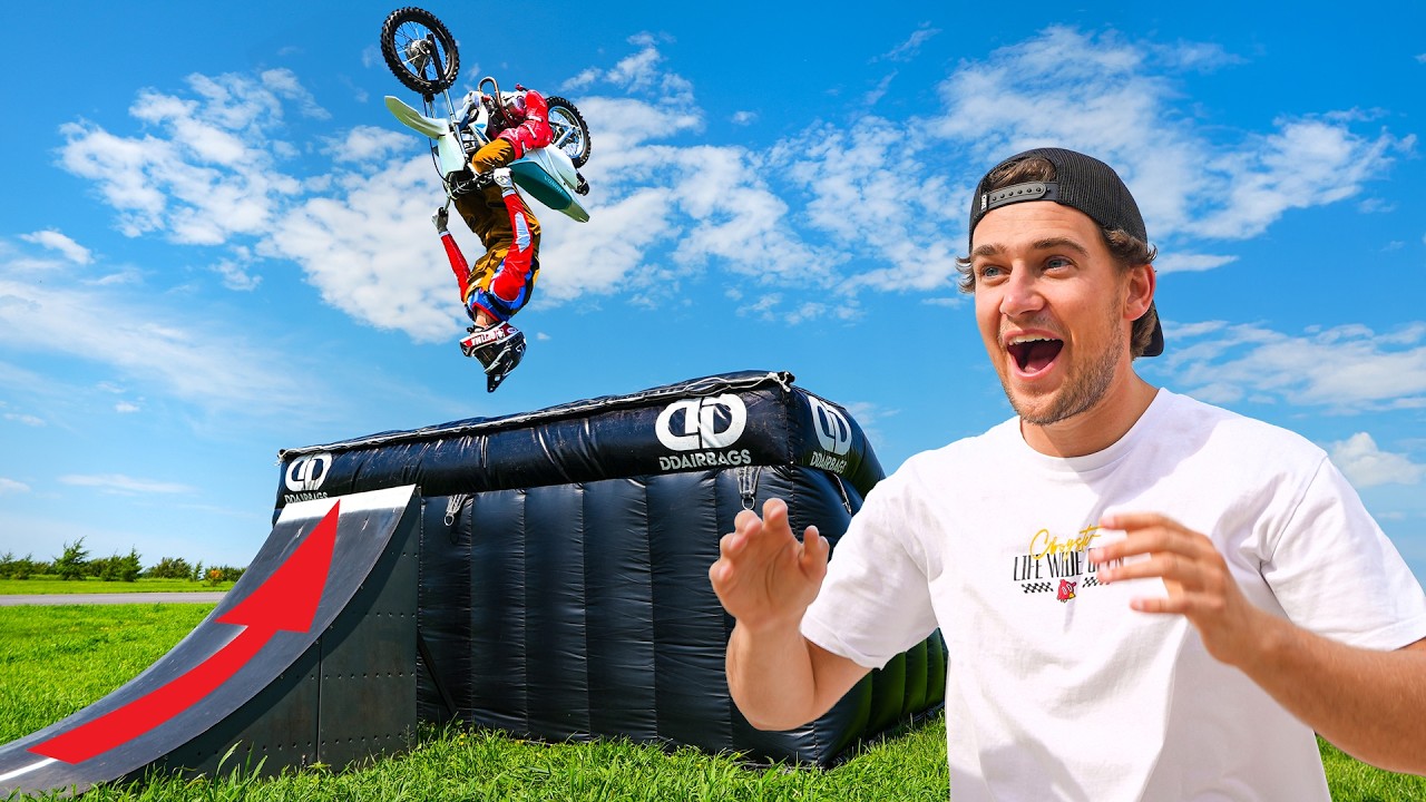 YouTube post by @CboysTV for BetterHelp. Caption reads: Learning How To Backflip a Dirt Bike Goes Wrong....