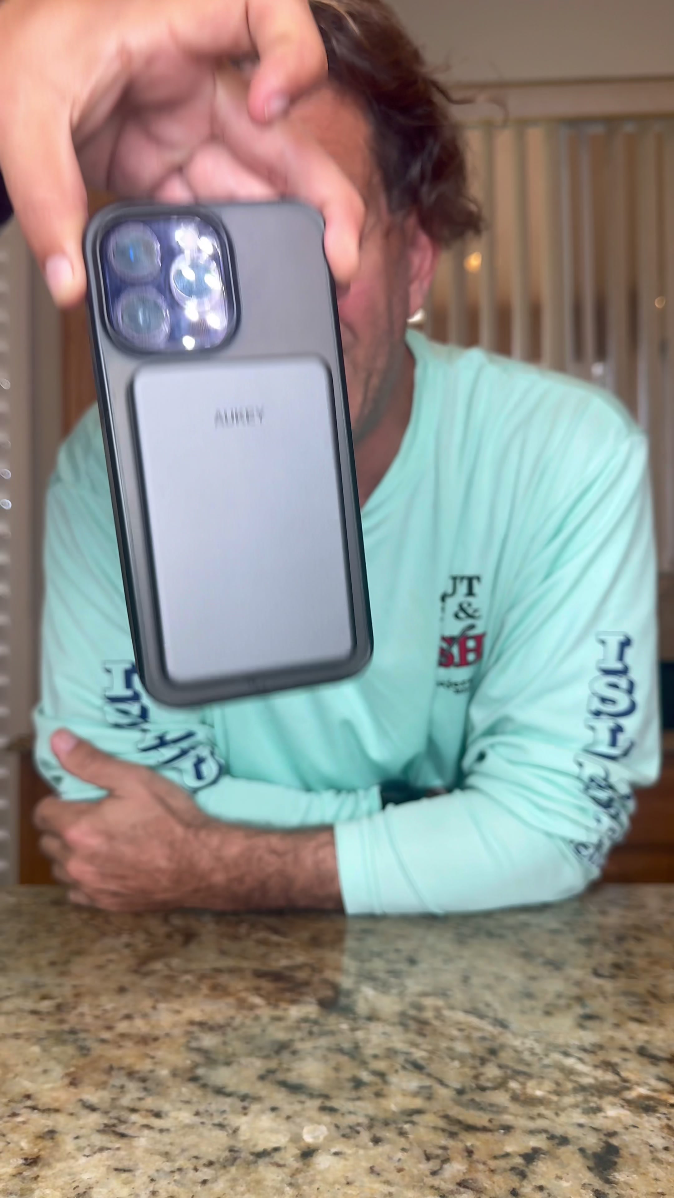 TikTok post by @mattgarry3 for Aukey. Caption reads: [...] SNAP IT UP AND POWER UP. Stay tuned with....