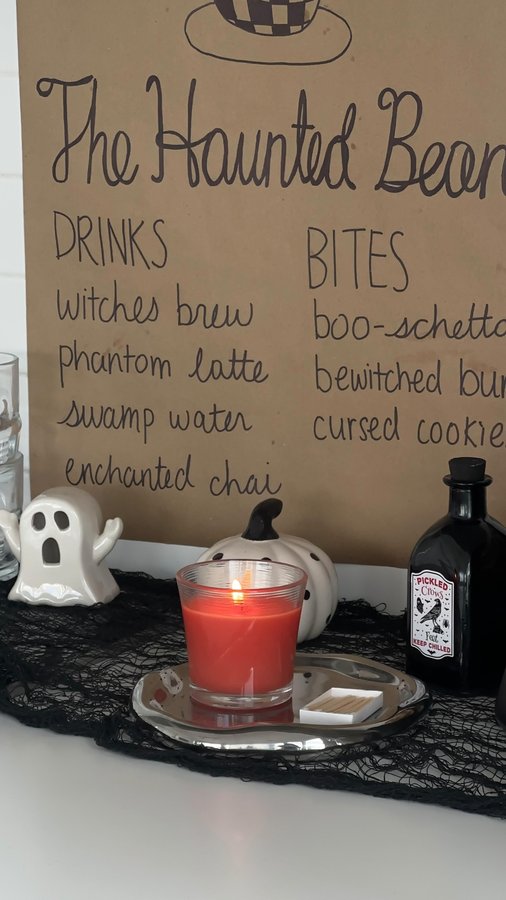 Instagram post by @arasteh for Glade. Caption reads: #Ad Your guide on hosting a Halloween cafe to get....