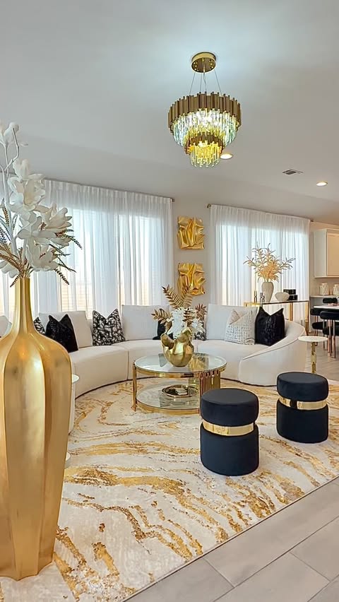 Instagram post by @kikis_interiors for Z Gallerie. Caption reads: [...] the links ✨ Modern Luxury Styling with....