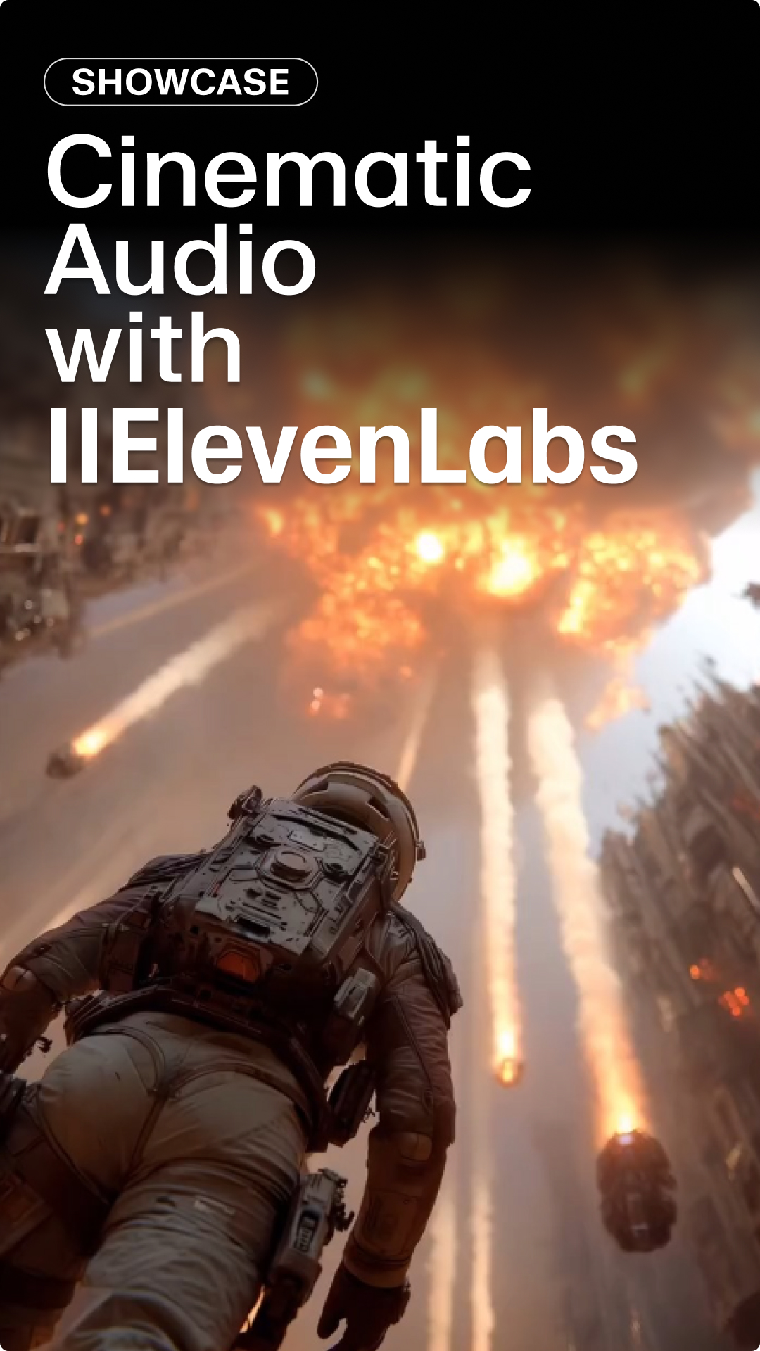 Instagram post by @insertitle99 for ElevenLabs. Caption reads: [...] voice. Every sound. All generated with....