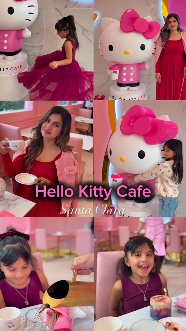 Instagram post by @californiakistan for Hello Kitty. Caption reads: Had the best time at the @hellokittycafesantaclara....