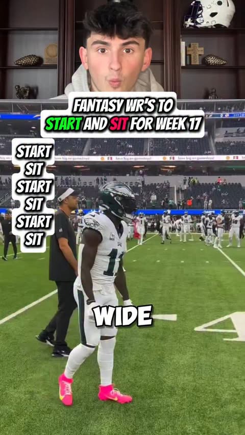 Instagram post by @the_brokowskis for Yahoo. Caption reads: Start/sit these WRs in the fantasy championship 🏆.