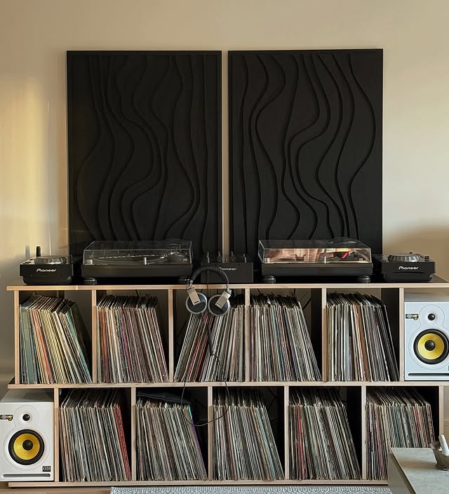 Instagram post by @joyceemli for RISE & FALL. Caption reads: Still thinking about this light Ad/tagged Vinyl....