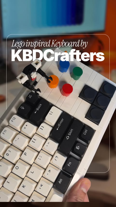 Instagram post by @rahulx3 for KBDcraft. Caption reads: [...] on this super cool lego keyboard by....