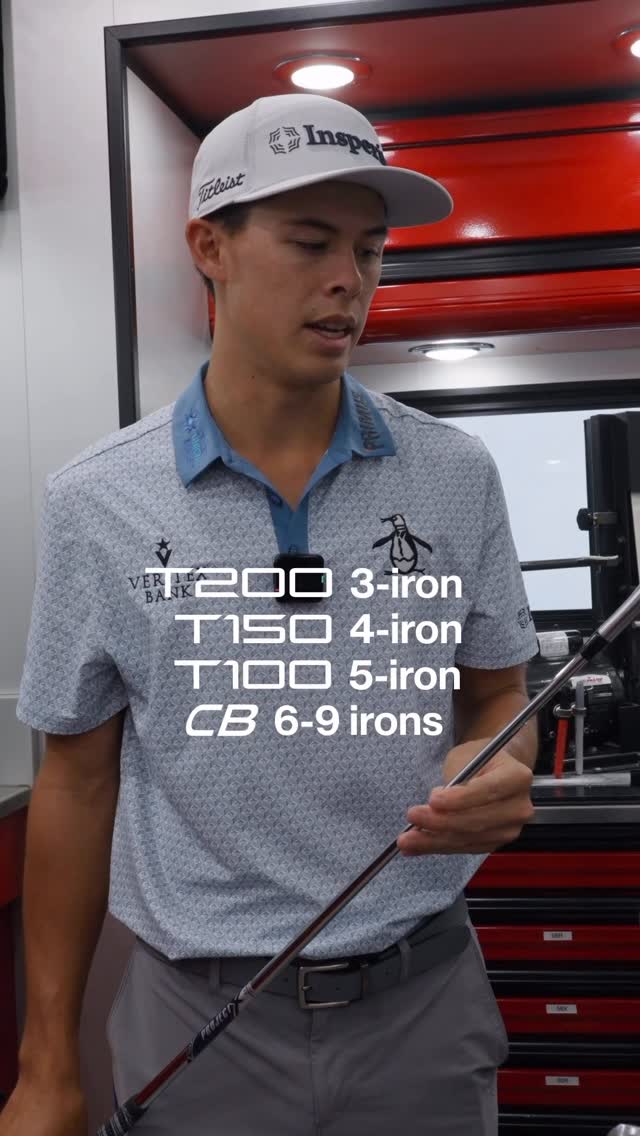 Instagram post by @jkeeferiv for Titleist. Caption reads: Four different iron models. One dialed-in setup....