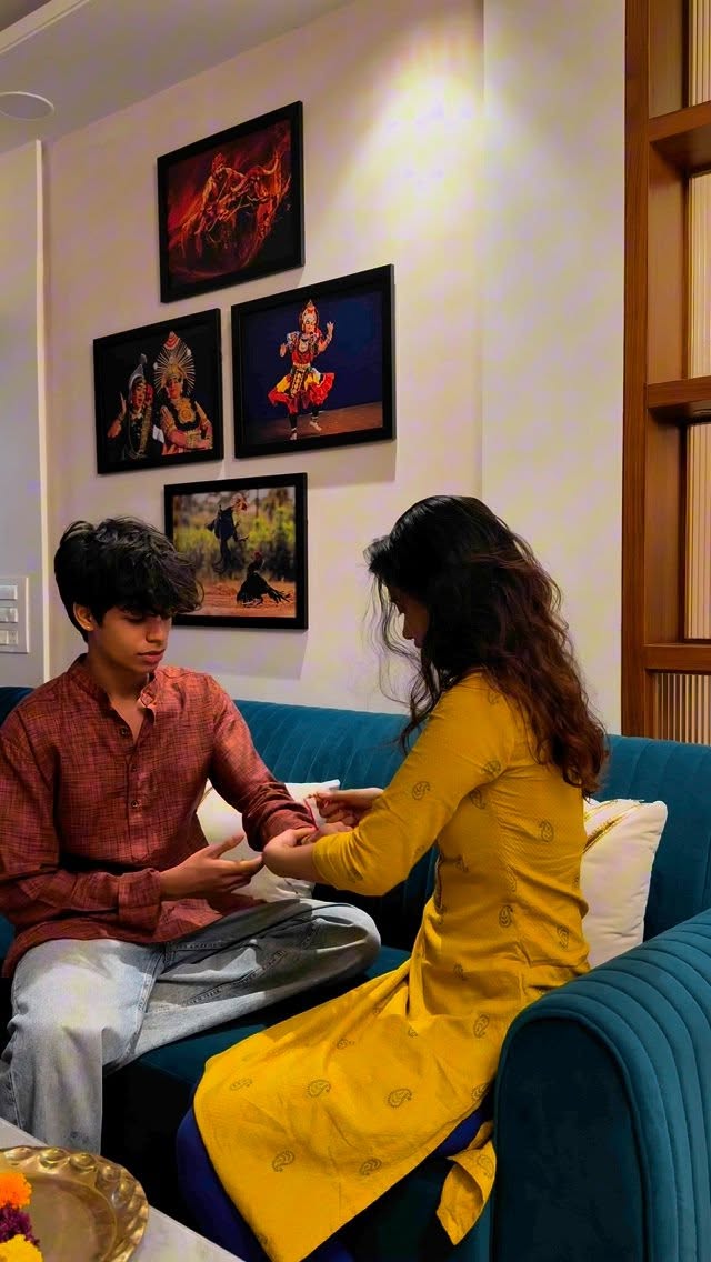 Instagram post by @prithvipoojarii for WOW Skin Science India. Caption reads: Bhai’s gifting Rakhi Bundle this Rakhi! 🎁 This....