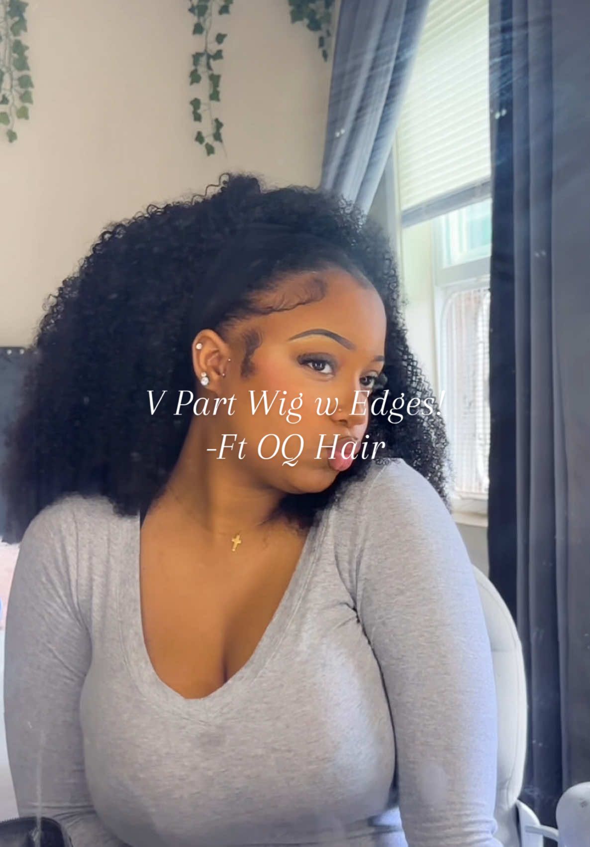 TikTok post by @itsqueentula for OQHAIR. Caption reads: Prepare to be sick of this wig🤭@OQHAIR....