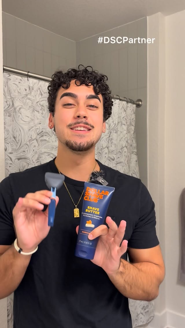 Instagram post by @iansantiiii for Dollar Shave Club. Caption reads: @dollarshaveclub always gives me that clean and....