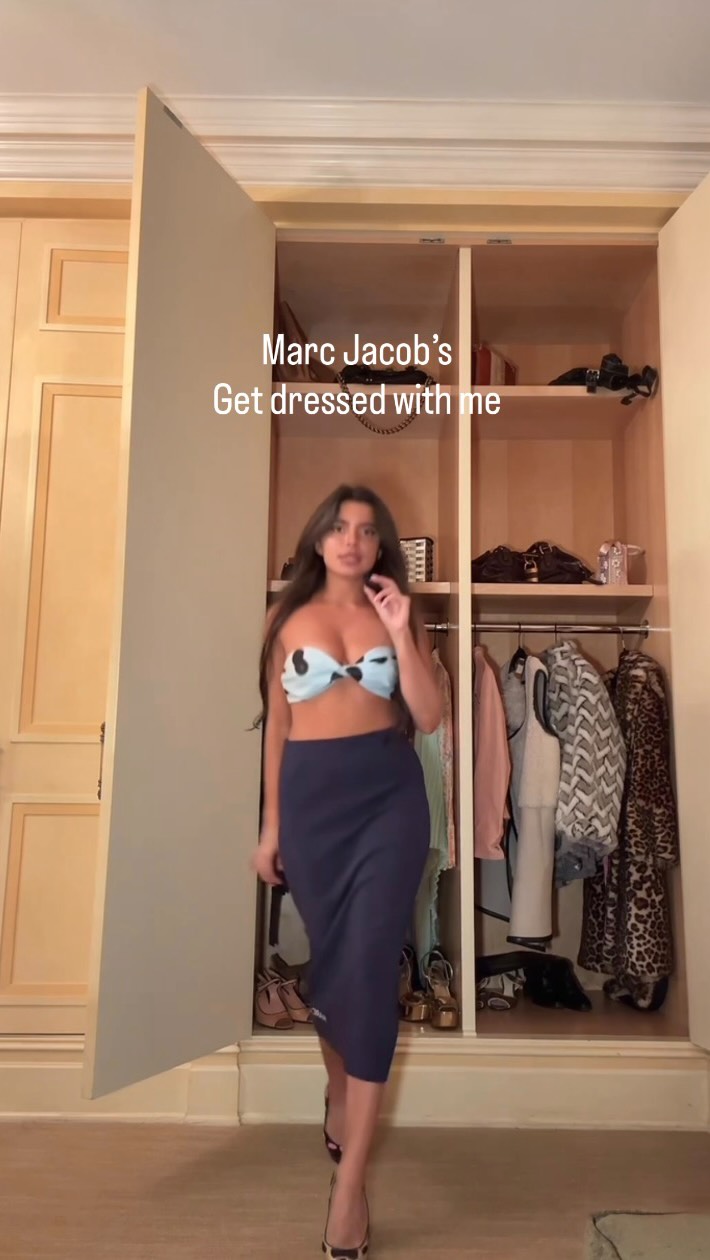 Instagram post by @isabella_fonte for Marc Jacobs. Caption reads: To Bandeau or not ? 
Marc Marc Marc Jacob’s....