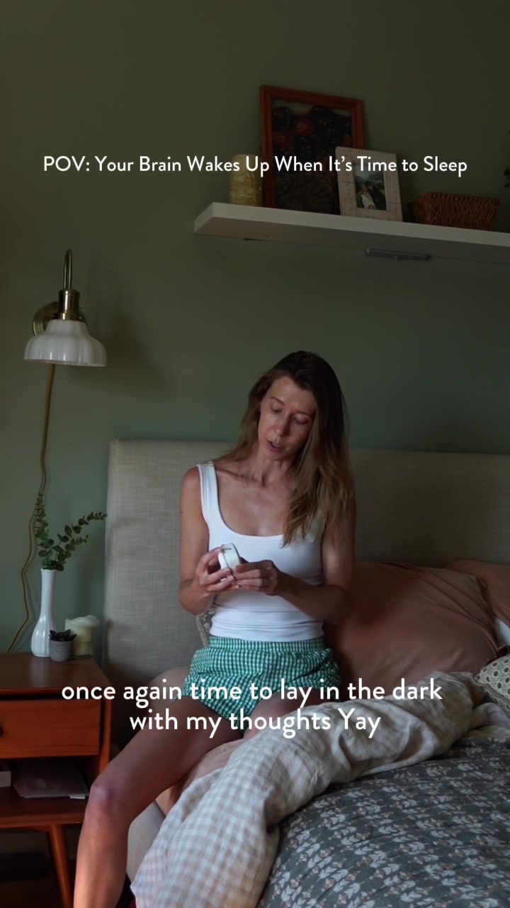 TikTok post by @morganevelyncook for drift. Caption reads: Quieting the bedtime spirals with @Driftgoods. For....
