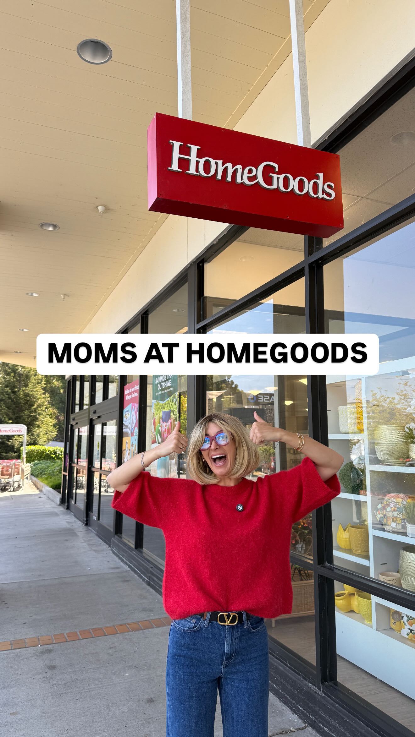 Instagram post by @corporatenatalie for Homegoods. Caption reads: *Checks out three hours later* #ad Finding Time....