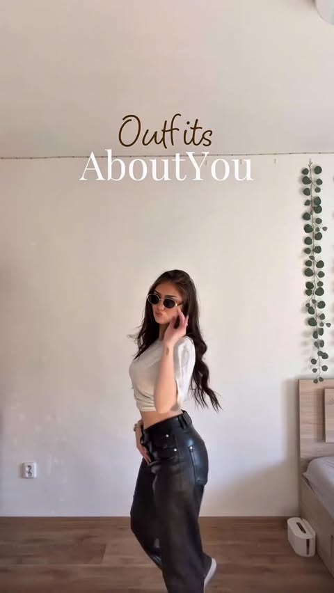 Instagram post by @kristynabrenkus for ABOUT YOU. Caption reads: 3 outfits, 3 vibes 🤍 With ABOUT YOU you can be a....