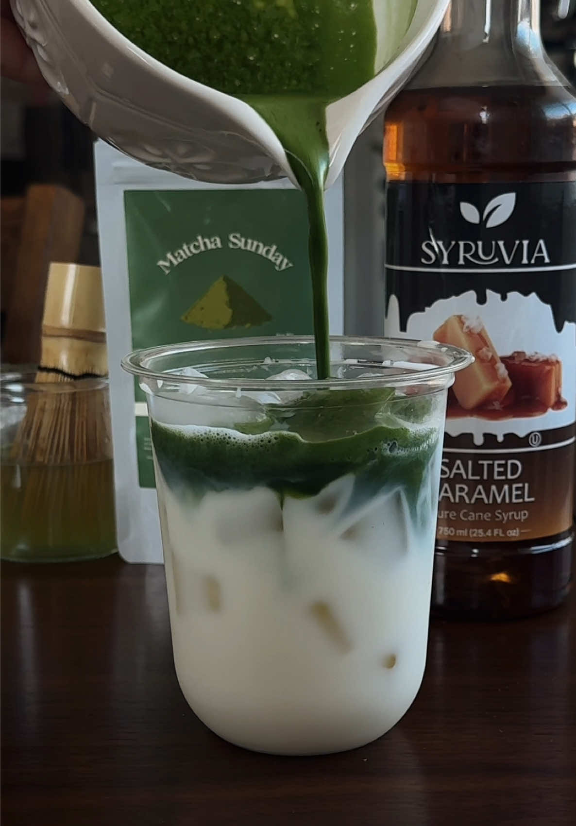 TikTok post by @kaymomm for Syruvia. Caption reads: [...] (whip foam, idk what to call it) Syrup....
