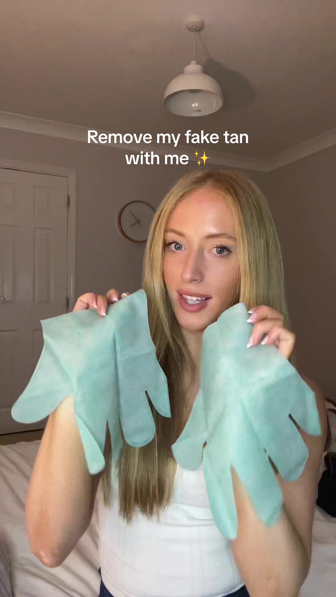 TikTok post by @laura_duhig for Rose & Caramel. Caption reads: [...] tan removal routine with @Rose & Caramel....