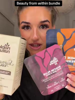 TikTok post by @xlolasx for Noble Nature. Caption reads: @NobleNature beauty from within bundle🤩✨🩷🤌🏻....