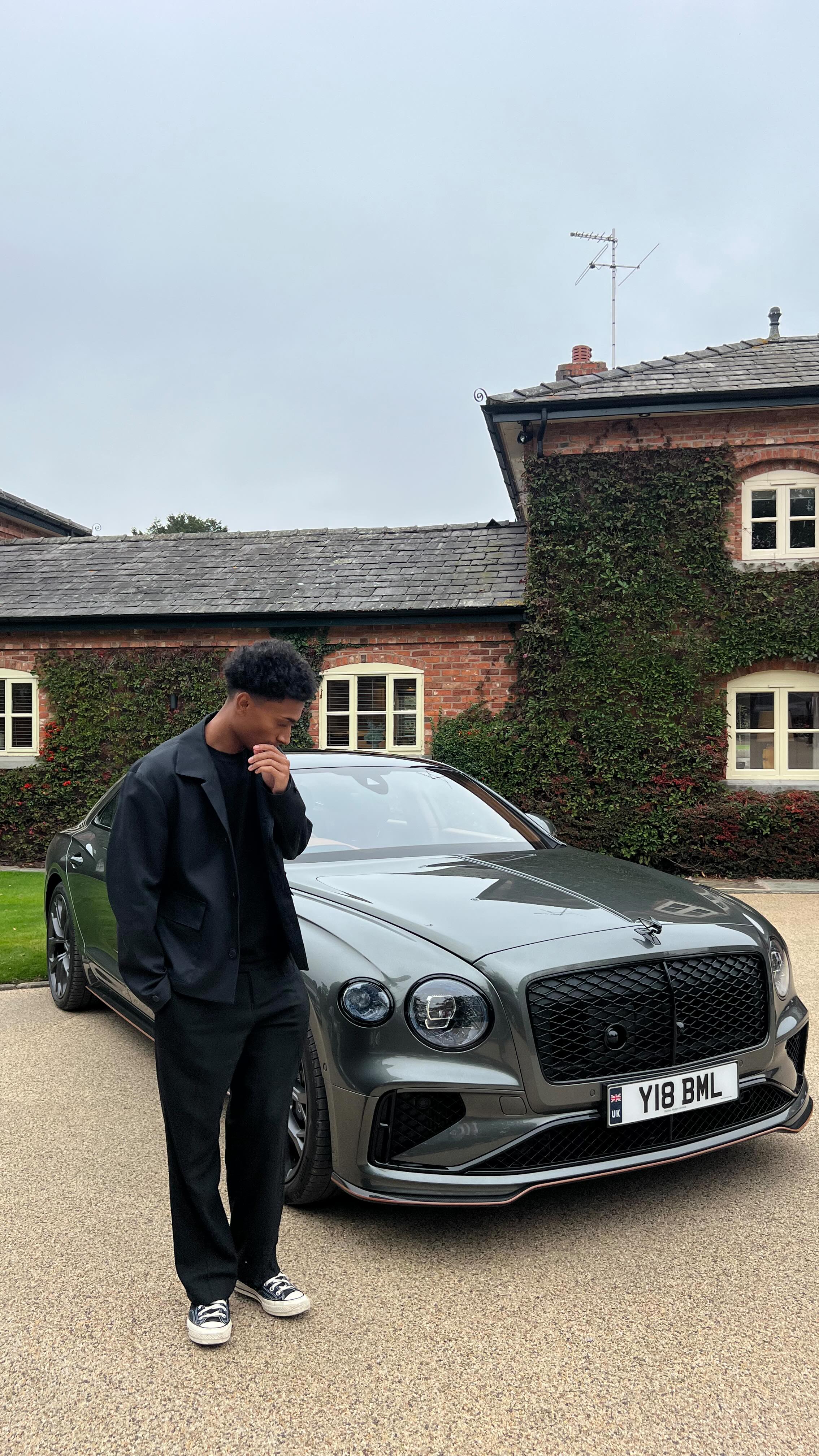 Instagram post by @kyan_francis for Bentley Motors. Caption reads: Crazy experience! 

#cars #bentley.