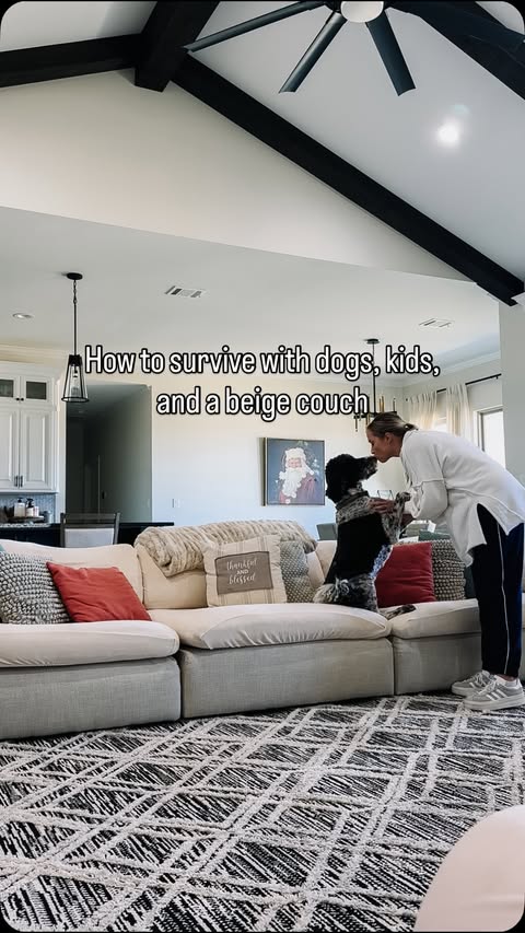 Instagram post by @lifewiththewilsonfam for Nolan Interior. Caption reads: [...] thanks to the Miracle Sofa Cover by Nolan....