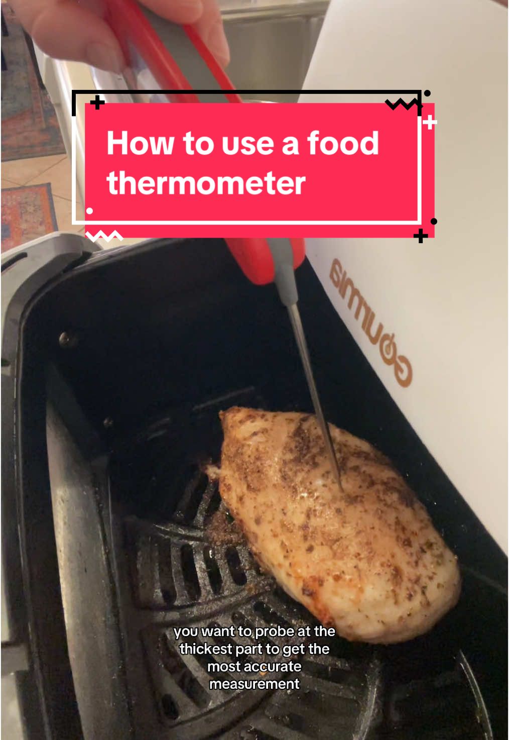 TikTok post by @hydroxide for ThermoWorks. Caption reads: Remember: “if it ain’t thick, don’t give it a....
