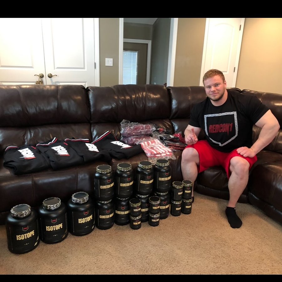 Instagram post by @merkdiesel for REDCON1. Caption reads: Throwback to my first @redcon1 delivery after....