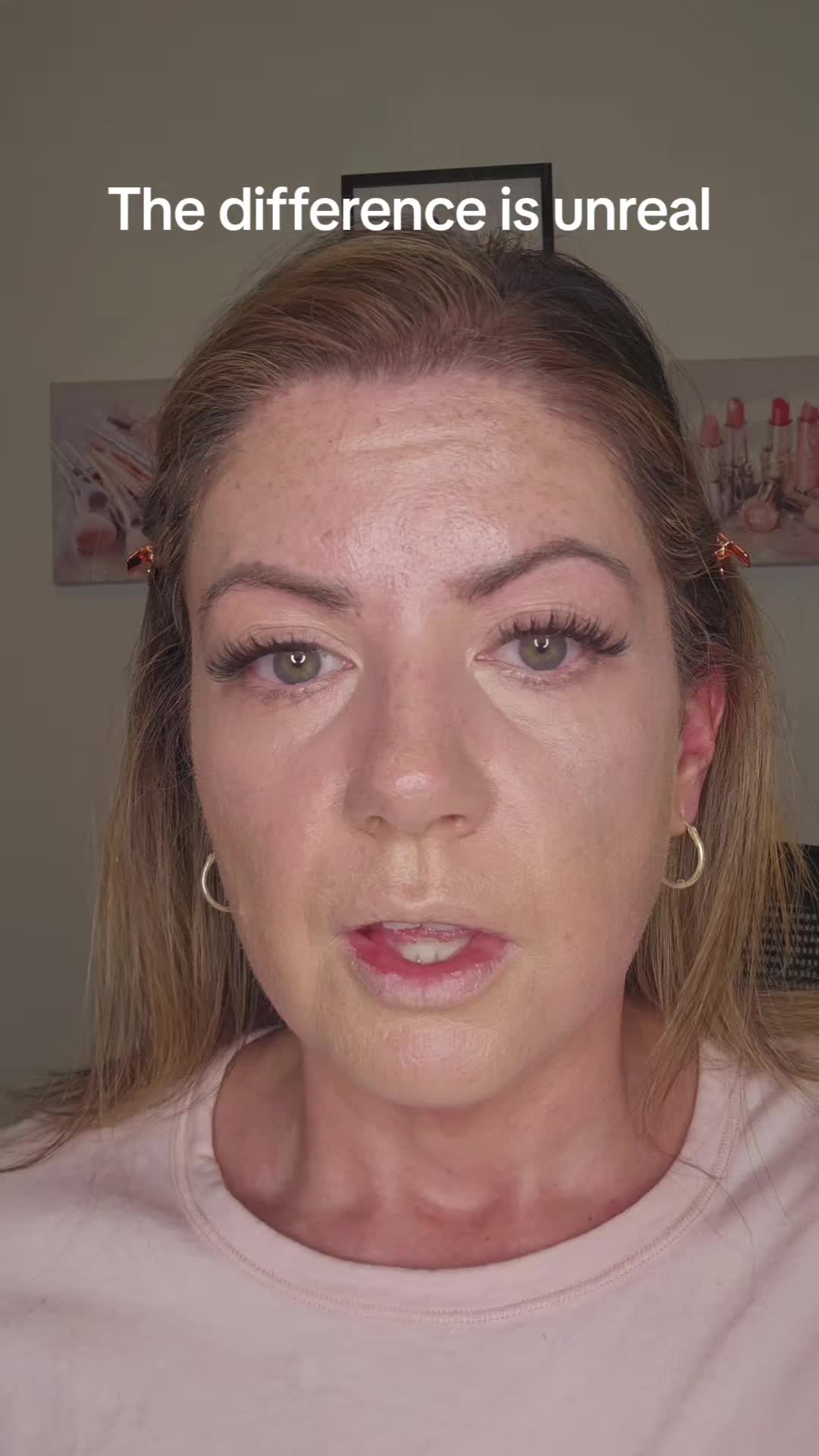 TikTok post by @justpeachy779 for Beautyblender. Caption reads: This @Beautyblender makes a HUGE difference in my....