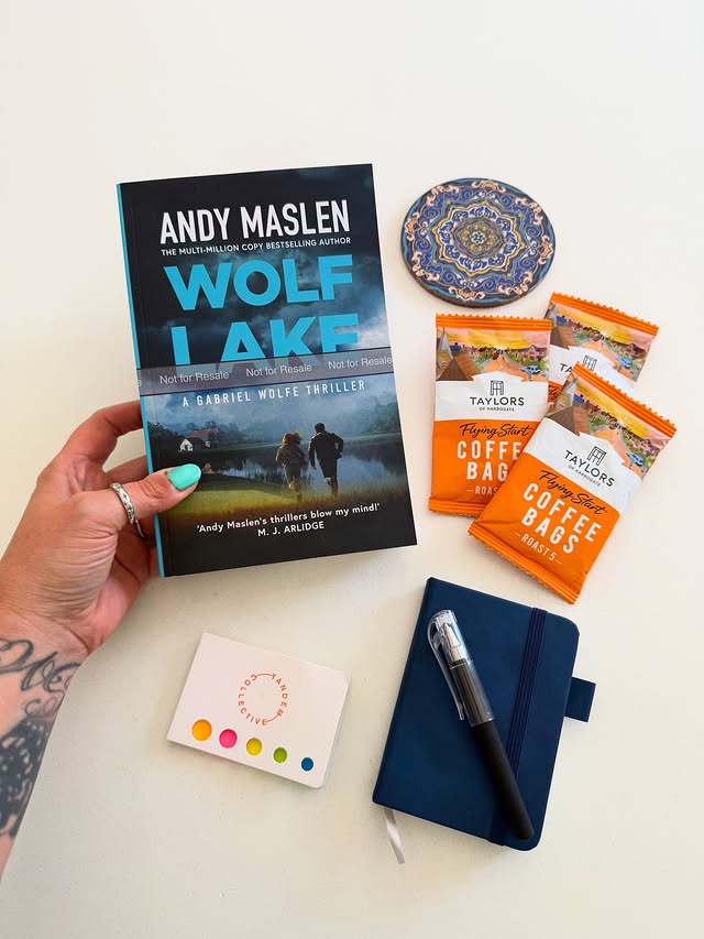 Instagram post by @lianneslittlebookshelf for Tandem Collective. Caption reads: Wolf Lake by @andy.maslen Back in April I joined....