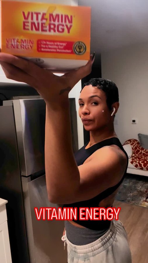 Instagram post by @queencrystallionn for Vitamin Energy. Caption reads: Starting my day with @vitaminenergy....