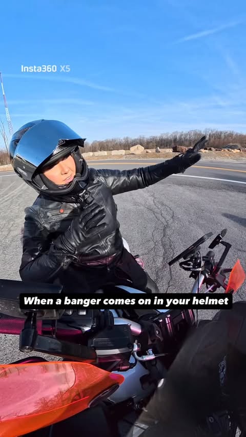 Instagram post by @bikes.and.balayage for Cardo Systems. Caption reads: [...] on and off the bike courtesy of....