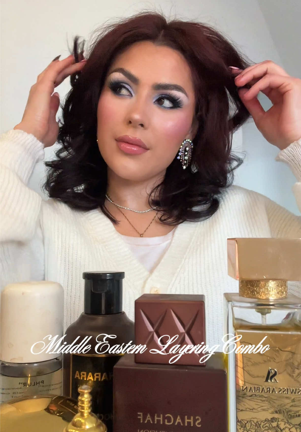 TikTok post by @maytexmyers for Bharara Beauty. Caption reads: [...] dreaming about Dubai soirees ✨🌙 @Bharara....