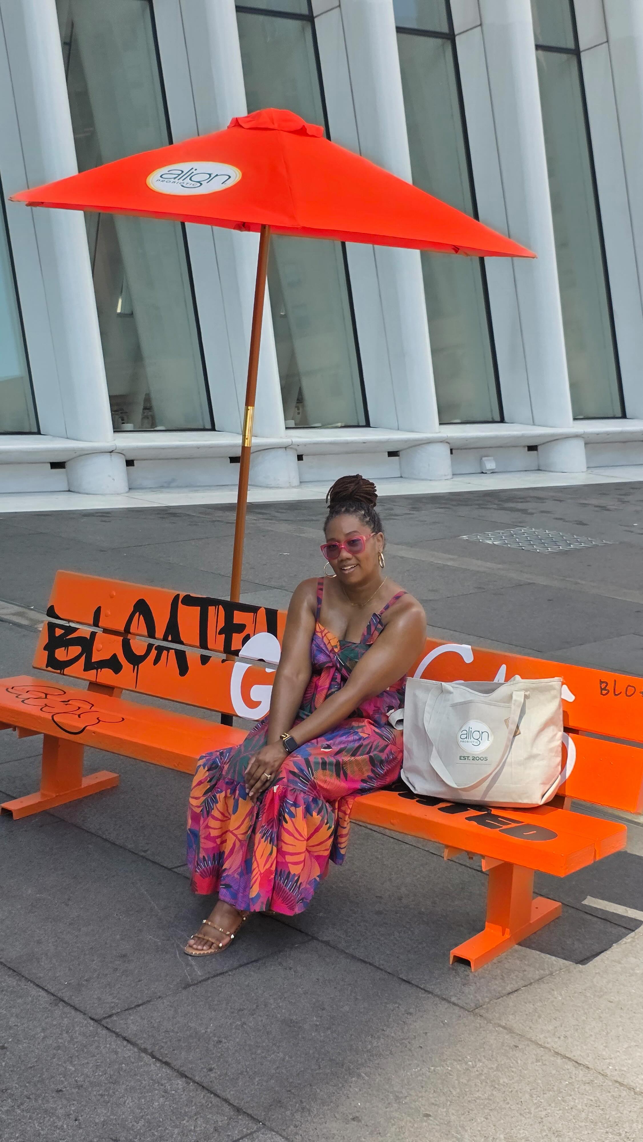 Instagram post by @mikaela.pabon for Align Probiotics. Caption reads: ​#ad #Align_Probiotic_Partner Occasional bloating?....