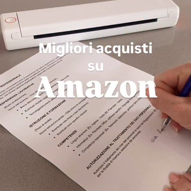 Instagram post by @lisaacquistionline for Phomemo. Caption reads: Fantastica ❤️ Questa stampante phomemo portatile....