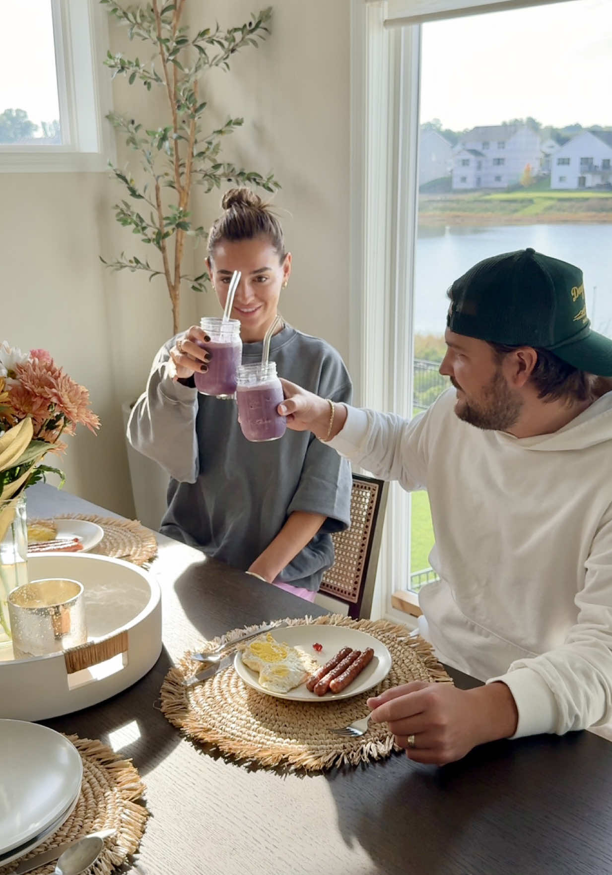 TikTok post by @djthoma for Sports Research. Caption reads: Breakfast of champions @Sports Research ....