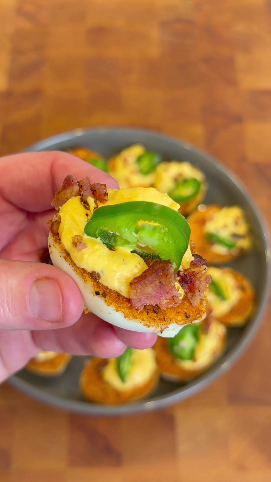 TikTok post by @grillnation for Pit Boss Grills. Caption reads: [...] Popper Smoked Deviled Eggs on the @Pit Boss....