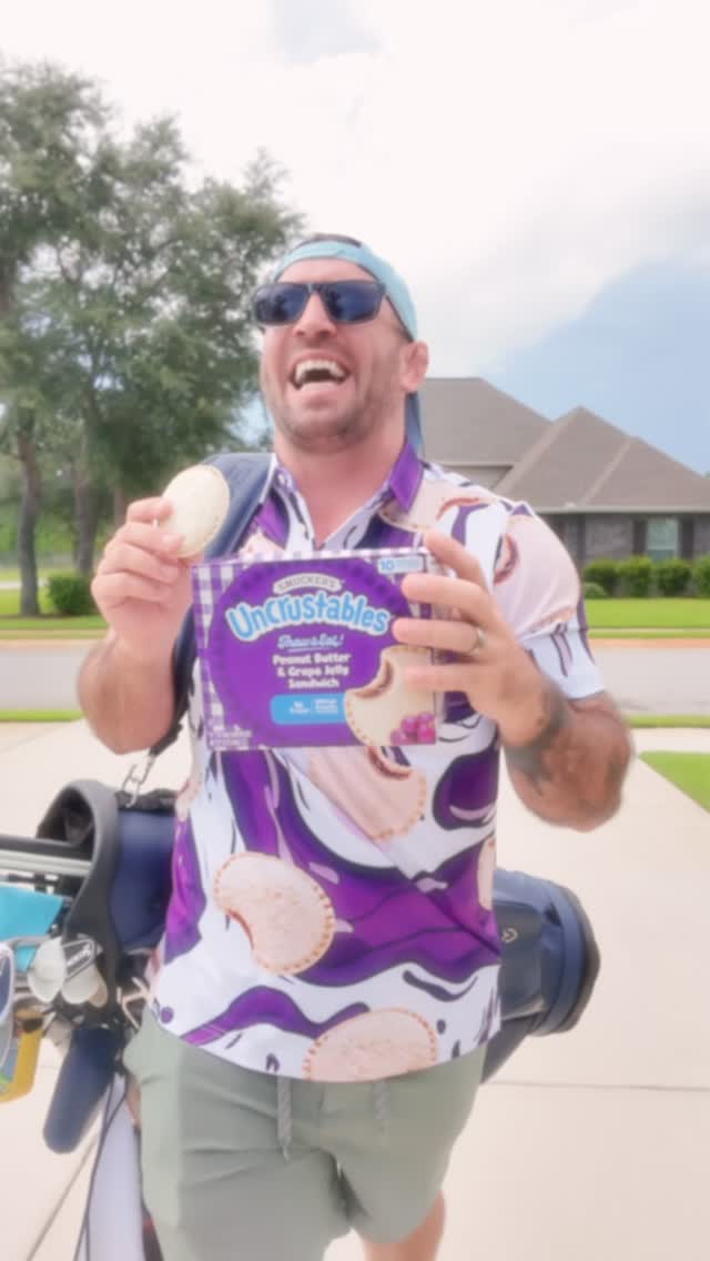 Instagram post by @handycapped_golf for Sunday Swagger. Caption reads: When @sundayswagger meets @uncrustables it’s the....