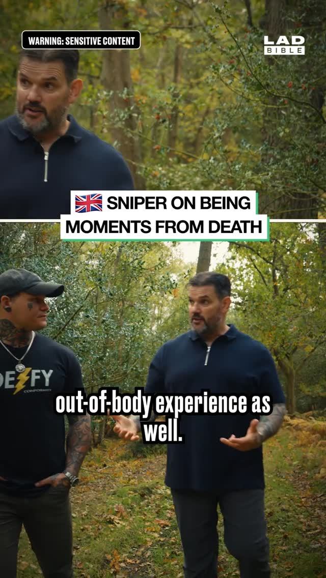 Instagram post by @thecodyalford for LADbible. Caption reads: Crazy out-of-body experience during war😲.