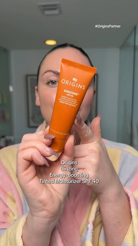 Instagram post by @kristynhoffman for Origins. Caption reads: [...] for glowy, radiant skin!! Find the new....