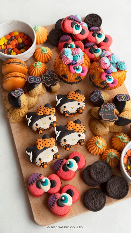 Instagram post by @petite.meringue for Hello Kitty. Caption reads: Trick or treat, you say? I’ll take the treats!!....