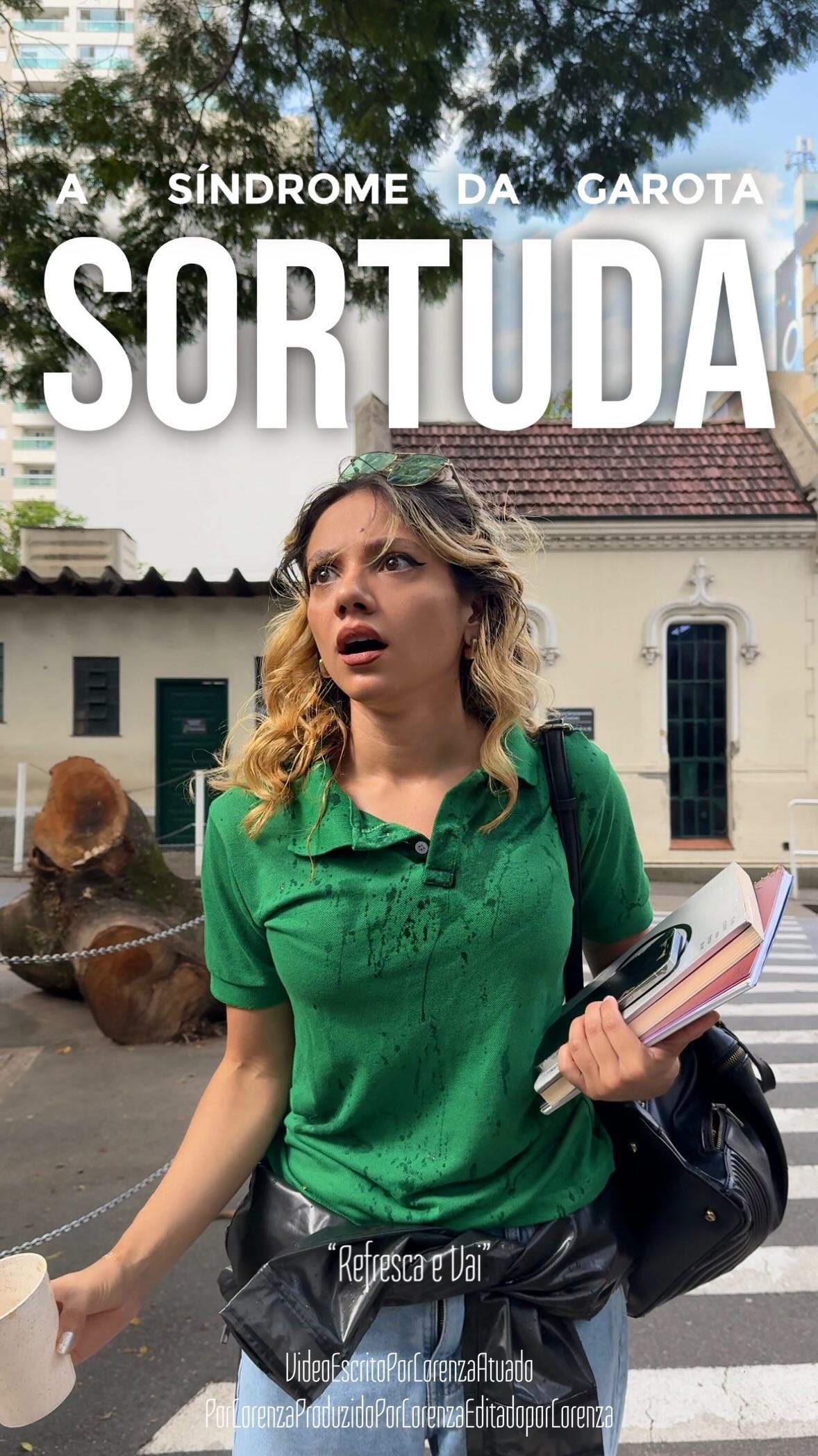 Instagram post by @lorenzavalloto for Sprite. Caption reads: O caos do dia a dia muda quando você Refresca e....