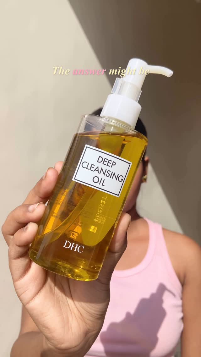 Instagram post by @blushcoree for DHC. Caption reads: Double cleanse for a fresh start! Using....