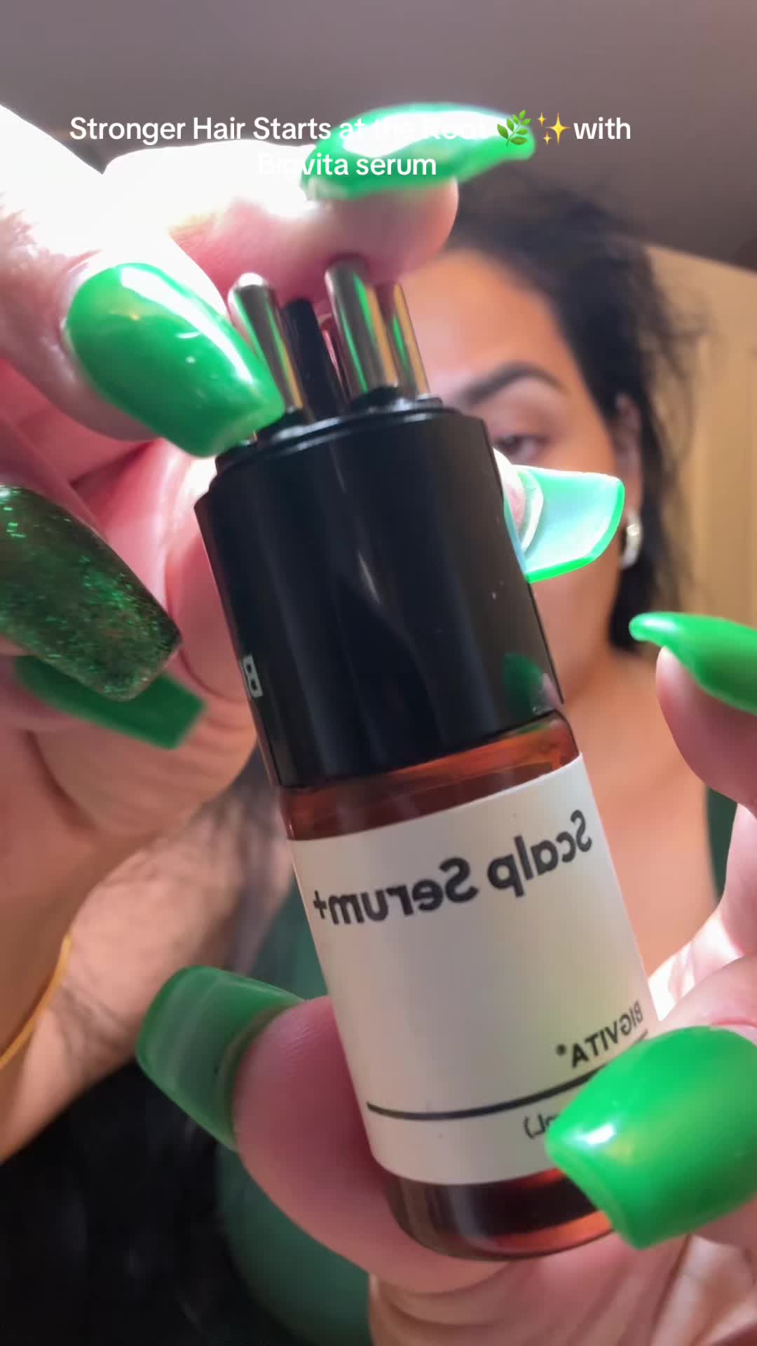 TikTok post by @officiallyme30 for Bigvita. Caption reads: [...] a greener planet—all in one bottle.....