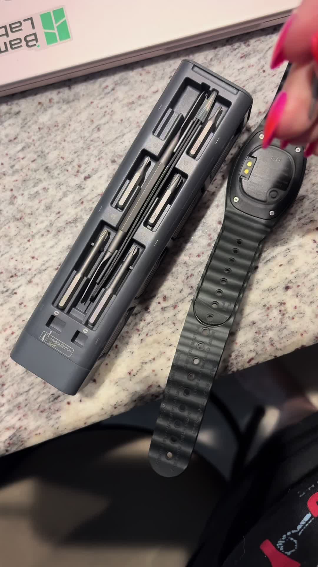 TikTok post by @geauxstitch46 for Fanttik. Caption reads: Using the @Fanttik Nex E1Max to deconstruct a....