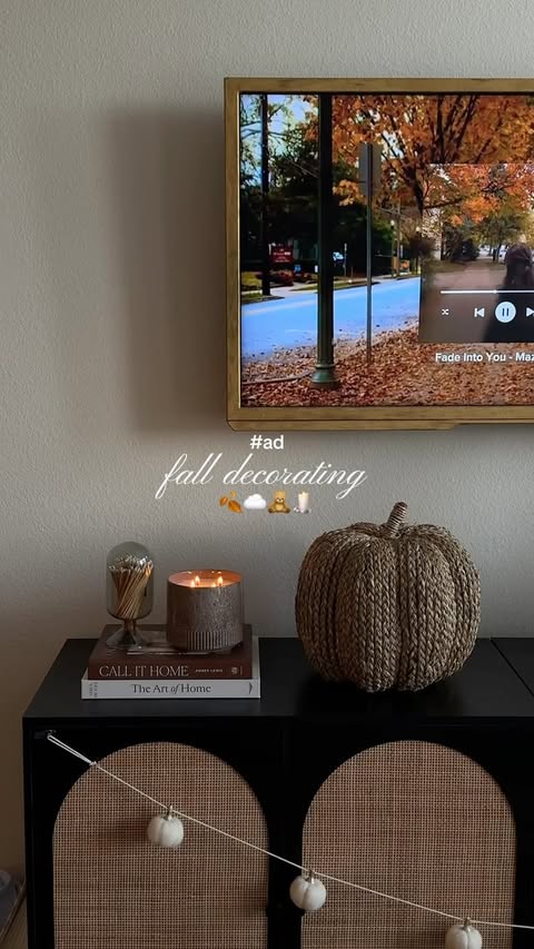 Instagram post by @logyn.brown for Bath & Body Works. Caption reads: #ad fall decorating isn't complete without....