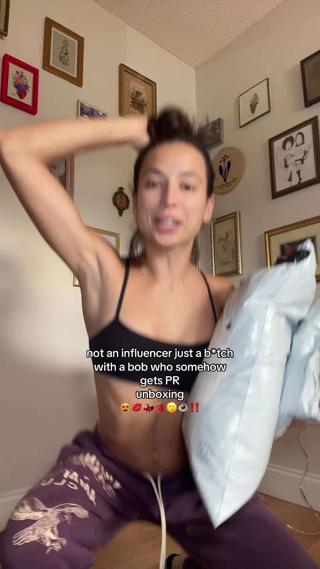 TikTok post by @sophiabamff for MOTEL. Caption reads: I love you soooo bad @MOTEL  #pr #haul #haul....