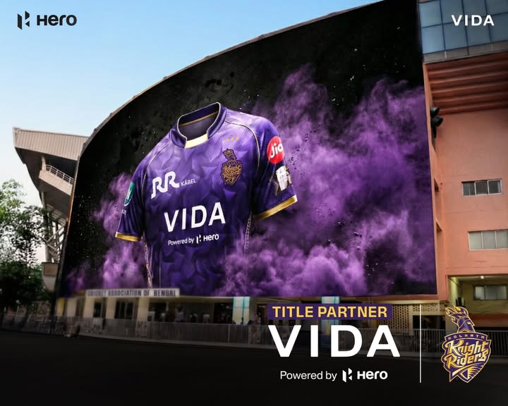 Instagram post by @kkriders for Hero MotoCorp. Caption reads: [...] ride, with @vidaworldofficial and....